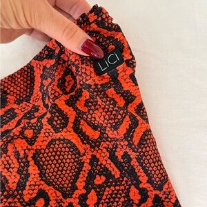 LICI Women's Red Snake Print Leggings